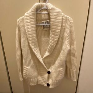 Ruehl cream chunky knit cardigan